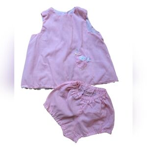 Vintage 2-piece pink gingham summer set